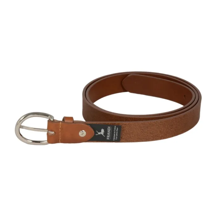 Frandi Ceinture cuir - Ceinture cuir fine capuccino ->Femme Ceinture Cuir Femme