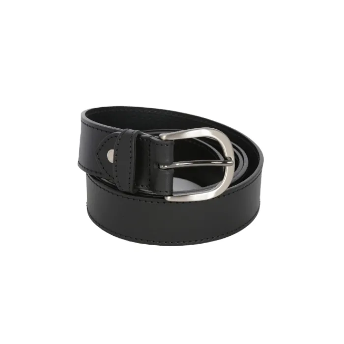 Frandi Ceinture cuir noir avec surpiqûre - 35873>Femme Ceinture Cuir Femme