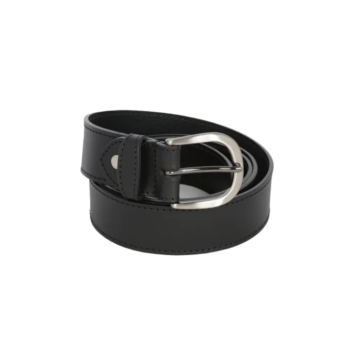 Frandi Ceinture cuir noir avec surpiqûre - 35873>Femme Ceinture Cuir Femme