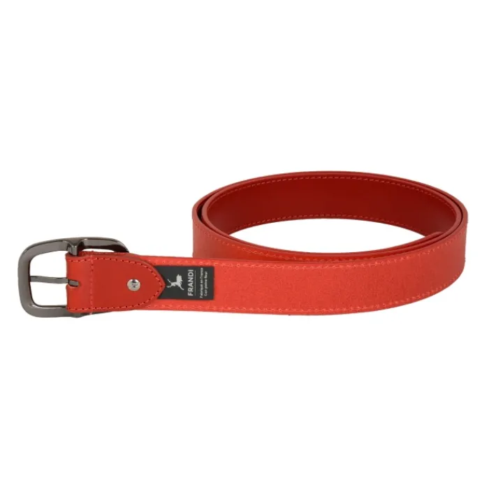 Frandi Ceinture rouge avec surpiqûre - Ceinture made in France>Femme Ceinture Cuir Femme