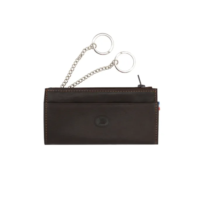 Frandi Etui clef cuir marron foncé ->Homme Etui Cuir