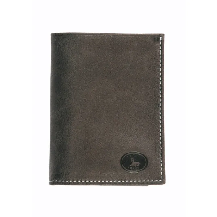 Frandi Mini portefeuille cuir gris ->Homme Portefeuille Cuir