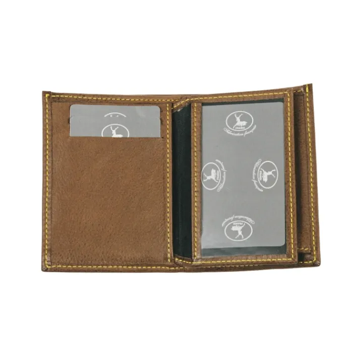 Frandi Mini portefeuille cuir gris ->Homme Portefeuille Cuir