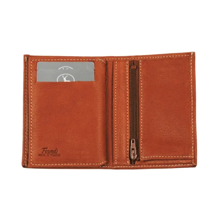 Frandi Mini portefeuille cuir gris ->Homme Portefeuille Cuir