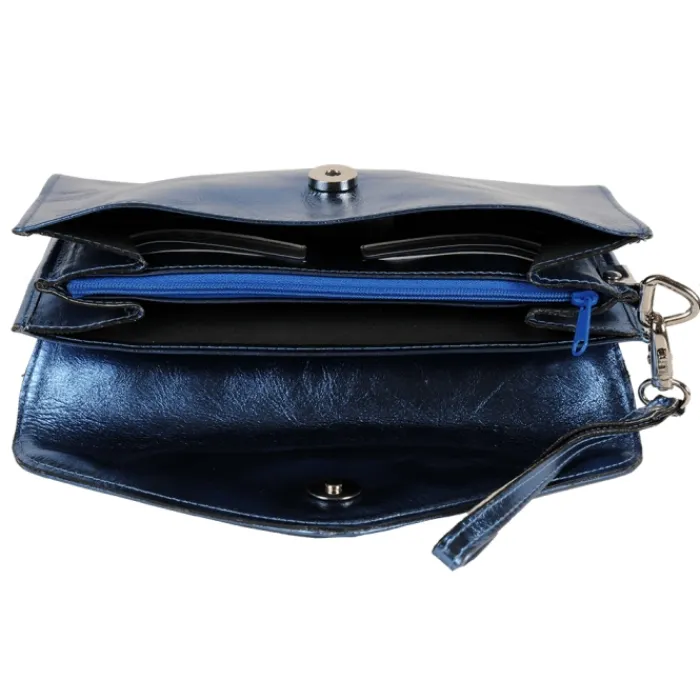 Frandi Pochette cuir bleu ->Femme Pochette Cuir