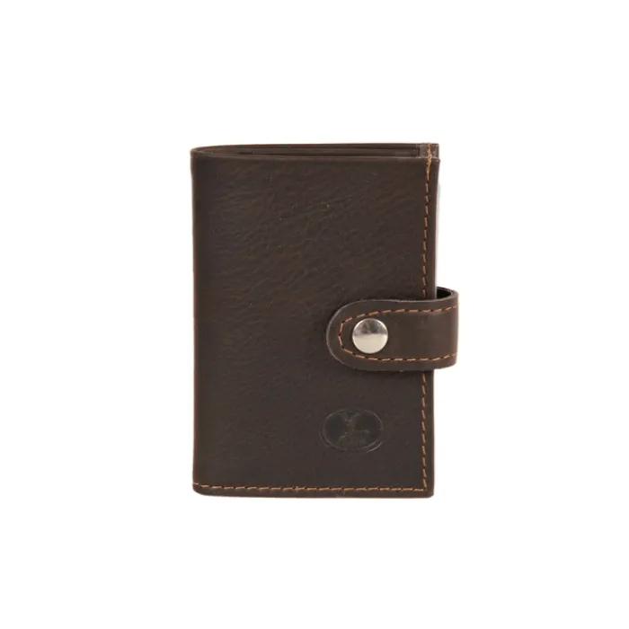 Frandi Porte carte cuir noir ou marron foncé ->Homme Porte-Carte Cuir