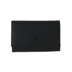 Frandi Porte monnaie femme fermoir en cuir noir - 657><noscript><img width=