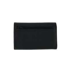Frandi Porte monnaie femme fermoir en cuir noir - 657><noscript><img width=
