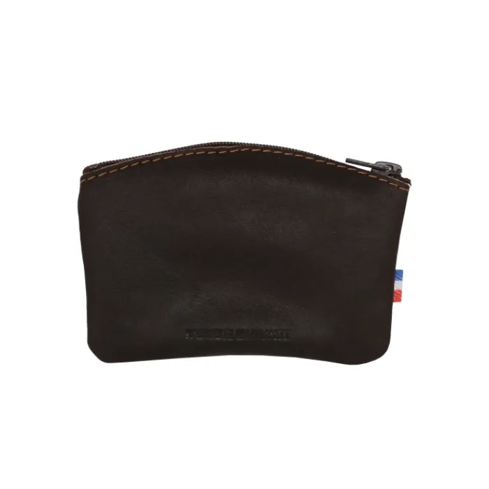 Frandi Porte monnaie fermeture zippée cuir noir 5204>Homme Porte-Monnaie Cuir