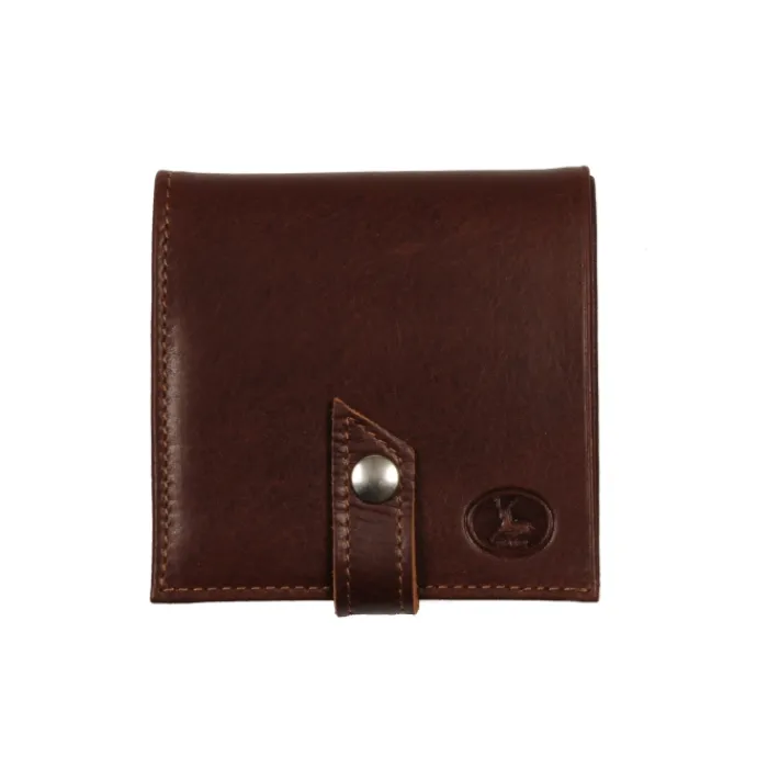 Frandi Porte monnaie marron avec patte ->Homme Porte-Monnaie Cuir