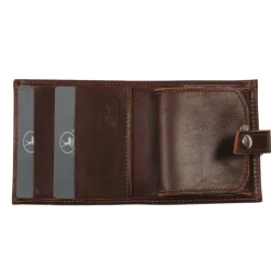 Frandi Porte monnaie marron avec patte ->Homme Porte-Monnaie Cuir