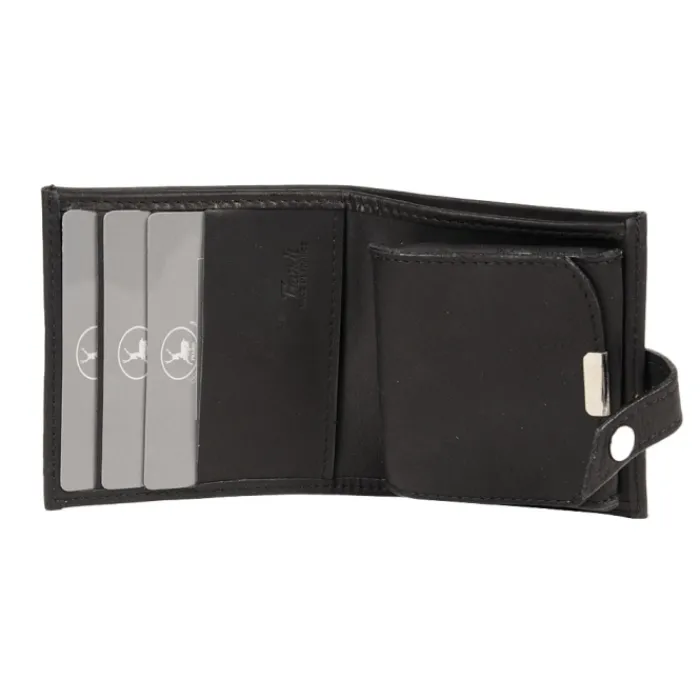 Frandi Porte monnaie marron avec patte ->Homme Porte-Monnaie Cuir