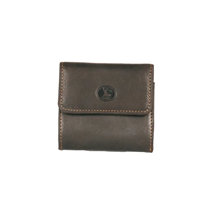 Frandi Porte monnaie marron avec patte ->Homme Porte-Monnaie Cuir