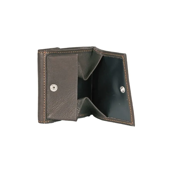 Frandi Porte monnaie marron avec patte ->Homme Porte-Monnaie Cuir