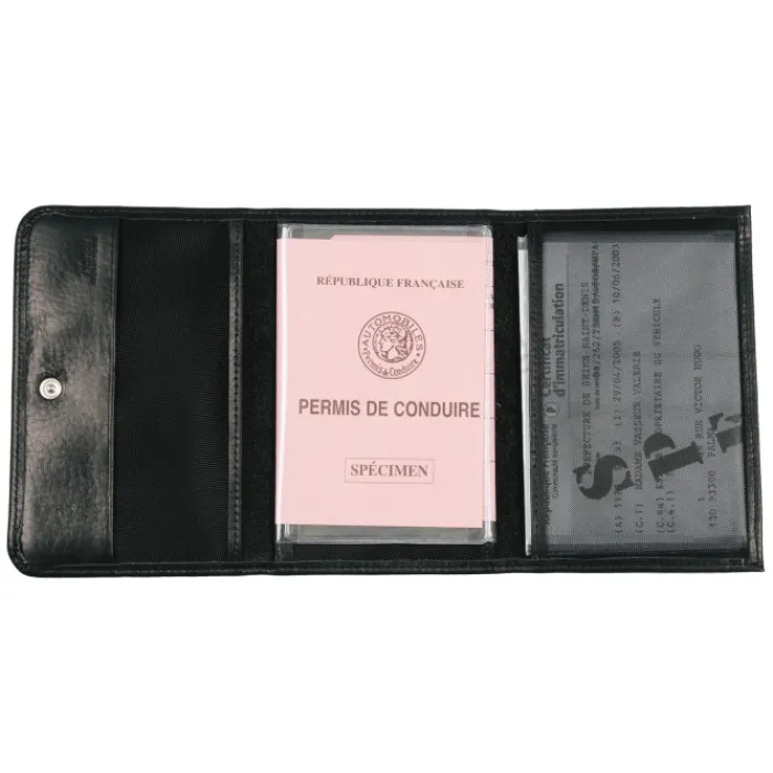 Frandi Porte papier voiture cuir marron ->Homme Porte-Papier Cuir