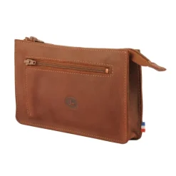 Frandi Portefeuille avec passant ceinture cuir gold ->Homme Portefeuille Cuir