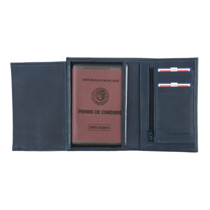Frandi Portefeuille cuir 4 volets ->Homme Portefeuille Cuir