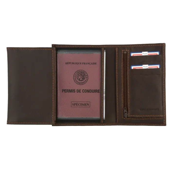 Frandi Portefeuille cuir 4 volets ->Homme Portefeuille Cuir