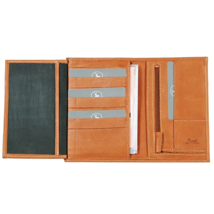 Frandi Portefeuille cuir surpiqûre coloré ->Homme Portefeuille Cuir