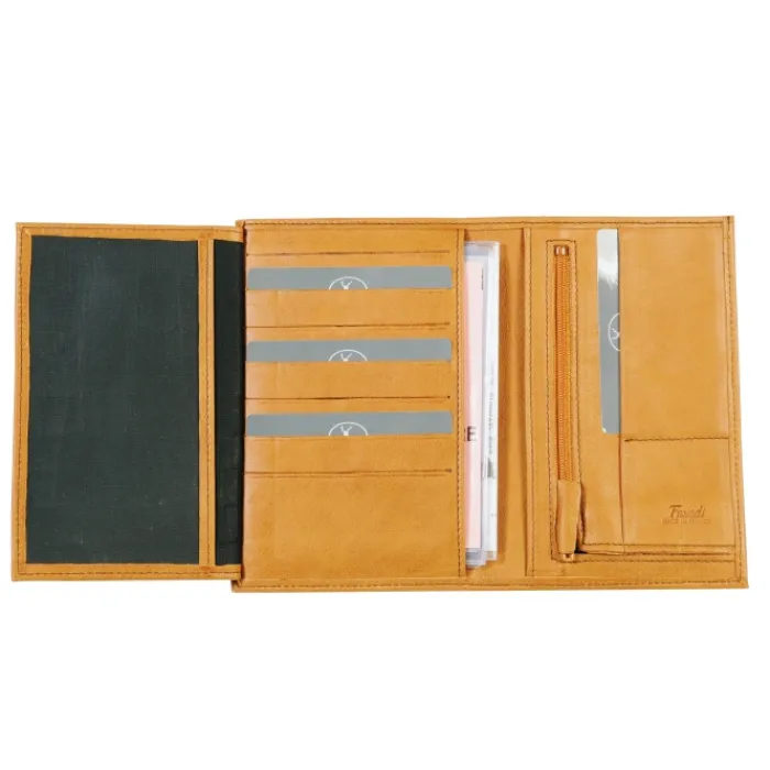 Frandi Portefeuille cuir surpiqûre coloré ->Homme Portefeuille Cuir