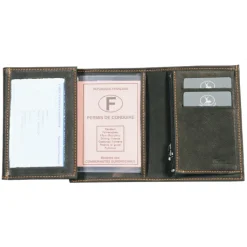 Frandi Portefeuille cuir taupe 4 volets -><noscript><img width=