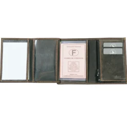 Frandi Portefeuille cuir taupe 4 volets -><noscript><img width=