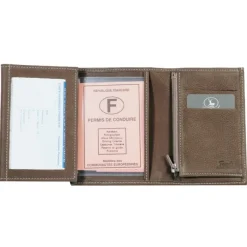 Frandi Portefeuille cuir taupe 4 volets -><noscript><img width=