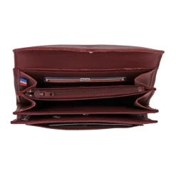 Frandi Portefeuille en cuir - Portefeuille femme rouge, bordeaux ou orange - .fr><noscript><img width=
