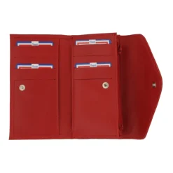 Frandi Portefeuille en cuir - Portefeuille femme rouge, bordeaux ou orange - .fr><noscript><img width=