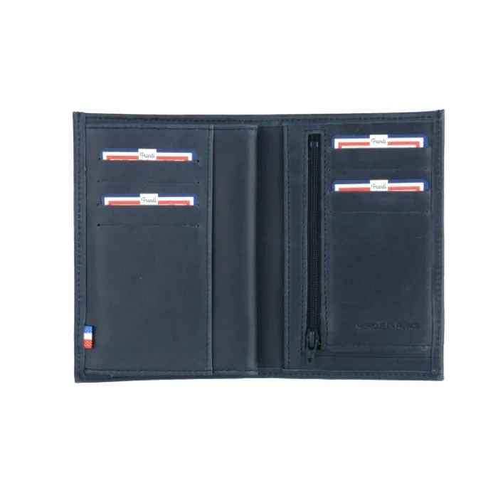 Frandi Portefeuille en cuir 3 volets pour homme ->Homme Portefeuille Cuir