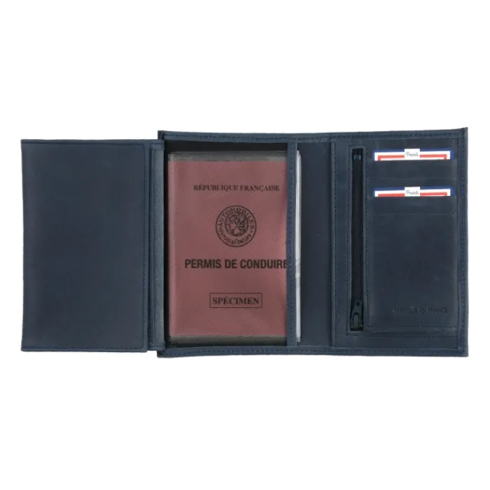 Frandi Portefeuille en cuir 3 volets pour homme ->Homme Portefeuille Cuir
