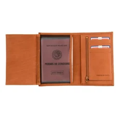 Frandi Portefeuille en cuir 3 volets pour homme -><noscript><img width=