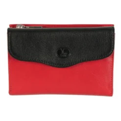 Frandi Portefeuille femme en cuir rouge ->Femme Portefeuille Cuir