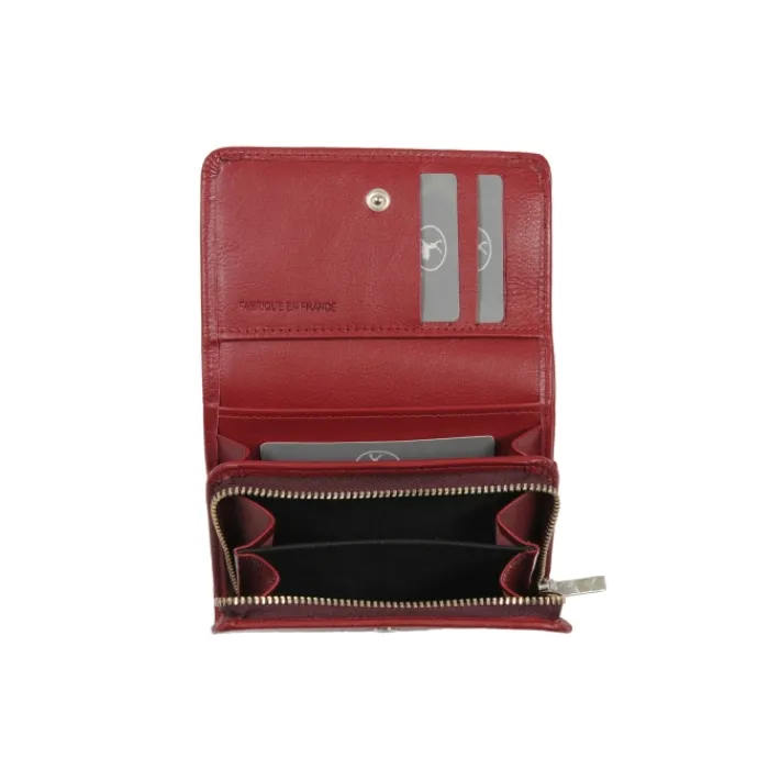 Frandi Portefeuille zippé en cuir ->Femme Portefeuille Cuir