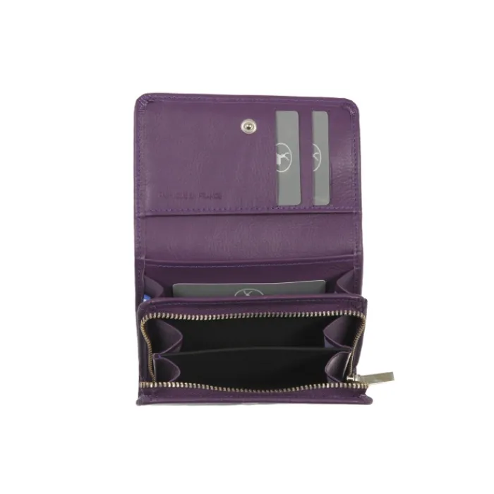 Frandi Portefeuille zippé en cuir ->Femme Portefeuille Cuir