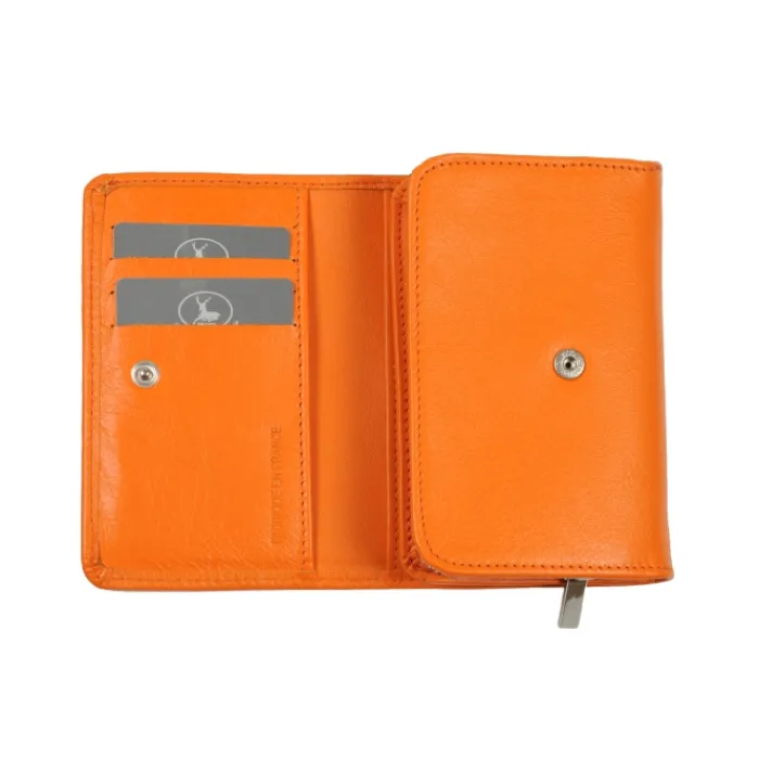 Frandi Portefeuille zippé en cuir ->Femme Portefeuille Cuir
