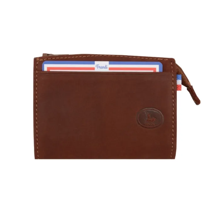 Frandi Porte-monnaie homme cuir marron foncé ->Homme Porte-Monnaie Cuir