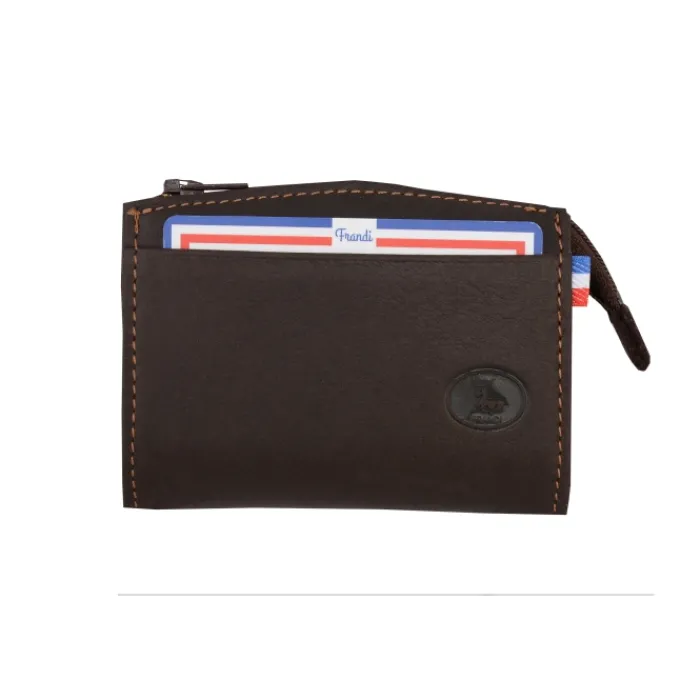 Frandi Porte-monnaie homme cuir marron foncé ->Homme Porte-Monnaie Cuir