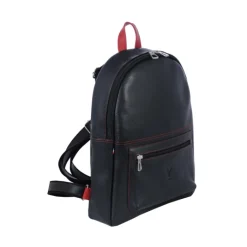 Frandi Sac à dos homme en cuir rouge et noir ->Homme Sac-Sacoches Cuir