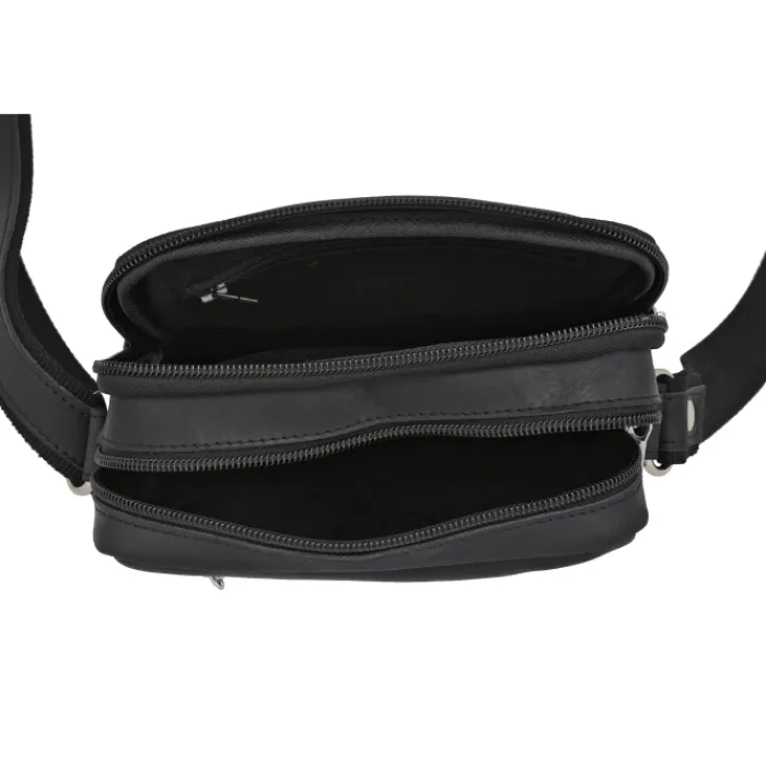 Frandi Sacoche en cuir avec double compartiment ->Homme Sac-Sacoches Cuir